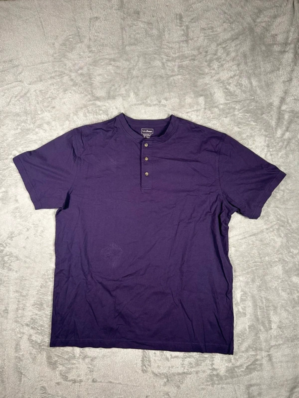 vintage l.l.bean henley shirt XL TALL purple